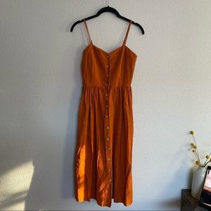 H&M dark orange dress with buttons